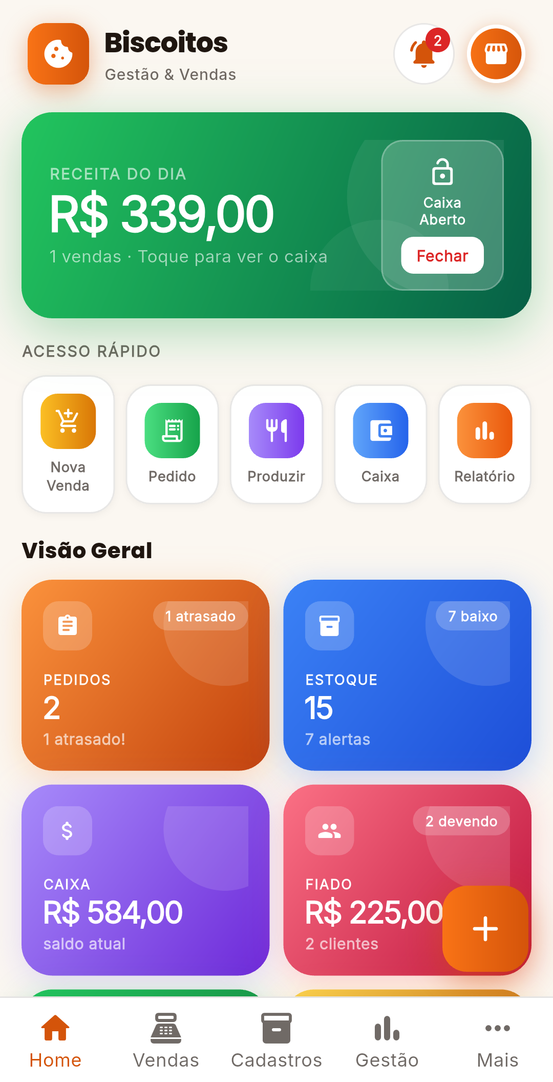 Tela Inicial do App - Dashboard Executivo