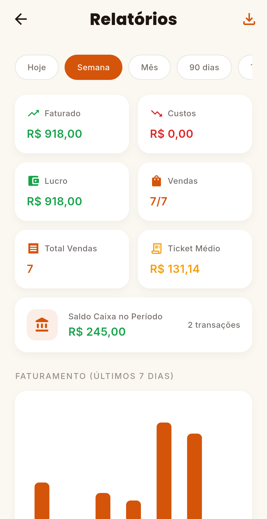 Relatórios Financeiros e DRE Simplificado